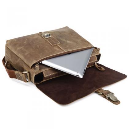 Crazy Horse Leather Men's Business Handbag Genuine Leather Computer Bag