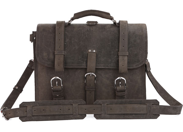 100% Crazy Horse Leather Men's Briefcase Backpack Laptop Bag Travel Huge 16.5"