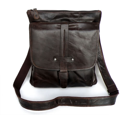 Genuine Vintage Leather Chocolate Men's Shoulder Messenger Bag Bag Purse